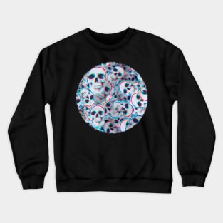 Glitch Skull Pattern Crewneck Sweatshirt